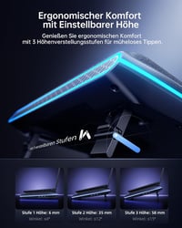 llano V12 Ultra laptop hűtőpad RGB, intelligens hőmérséklet-szabályozás, 15-21 colos laptopokhoz 5
