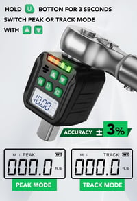 LLAVETOR Digitális Nyomatékmérő Adapter 1/2" 17-340 Nm Kerékpár Motorkerékpár Autó Javításhoz 9