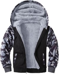 LLdress fiú fleece kabát kapucnival, meleg téli pulóver cipzárral 1