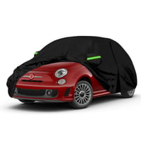 LMYDIDO Vodootporna auto cerada za Fiat 500/500C/500E/Abarth (2007-2024) - Potpuna garažna cerada s patentnim zatvaračem na vratima i trakama otpornim na vjetar, UV, snijeg, kišu 1