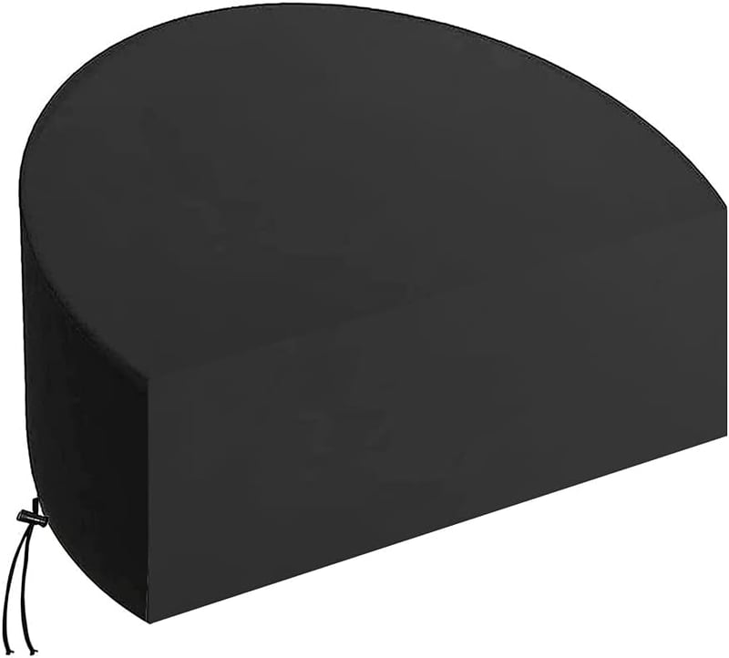 LMYSUFI Kerti Bútor Takaró Vízálló 210D Oxford Szövet UV Védelem Félkör Alakú Napozóágy Védőhuzat 170x72x80cm Fekete