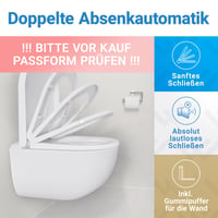 LOBENSWERK WC sedadlo typu D, krátke, s pomalým sklápaním, antibakteriálne – biele 4