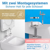 Capac WC Lobenswerk, formă D alungită, cu închidere lentă (soft-close), material antibacterian și rezistent la UV, montare ușoară 5