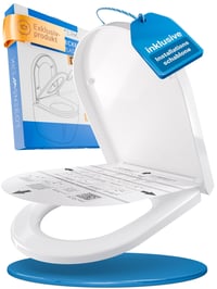 Capac WC Lobenswerk, formă D alungită, cu închidere lentă (soft-close), material antibacterian și rezistent la UV, montare ușoară 1