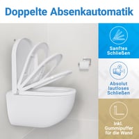 Capac WC Lobenswerk, formă D alungită, cu închidere lentă (soft-close), material antibacterian și rezistent la UV, montare ușoară 6