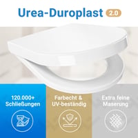 Capac WC Lobenswerk, formă D alungită, cu închidere lentă (soft-close), material antibacterian și rezistent la UV, montare ușoară 7
