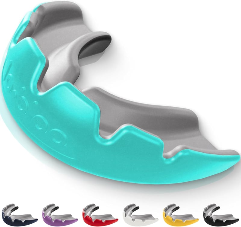 lobloo SLICK Kettős Sűrűségű Fogvédő Küzdősportokhoz - MMA, Jégkorong, Foci, Rögbi Sportolóknak, Univerzális Méret 14 Éves Kortól, Menta Szí