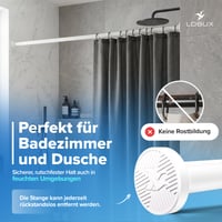 Galerie Telescopică Albă LOBUX Fără Găurire 140-260 cm – Ø 25 mm Bară de Susținere pentru Perdele de Duș, Perdele, Haine 5