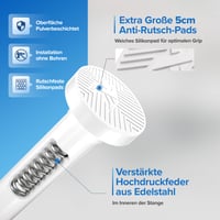 Galerie Telescopică Albă LOBUX Fără Găurire 140-260 cm – Ø 25 mm Bară de Susținere pentru Perdele de Duș, Perdele, Haine 3