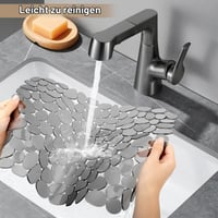 LOBVABA Podloga za sudoper 2 kom., 40x30 cm, zaštitna podloga za sudoper s uzorkom kamenčića, podloga za ocjeđivanje posuđa, za kuhinjski sudoper 3