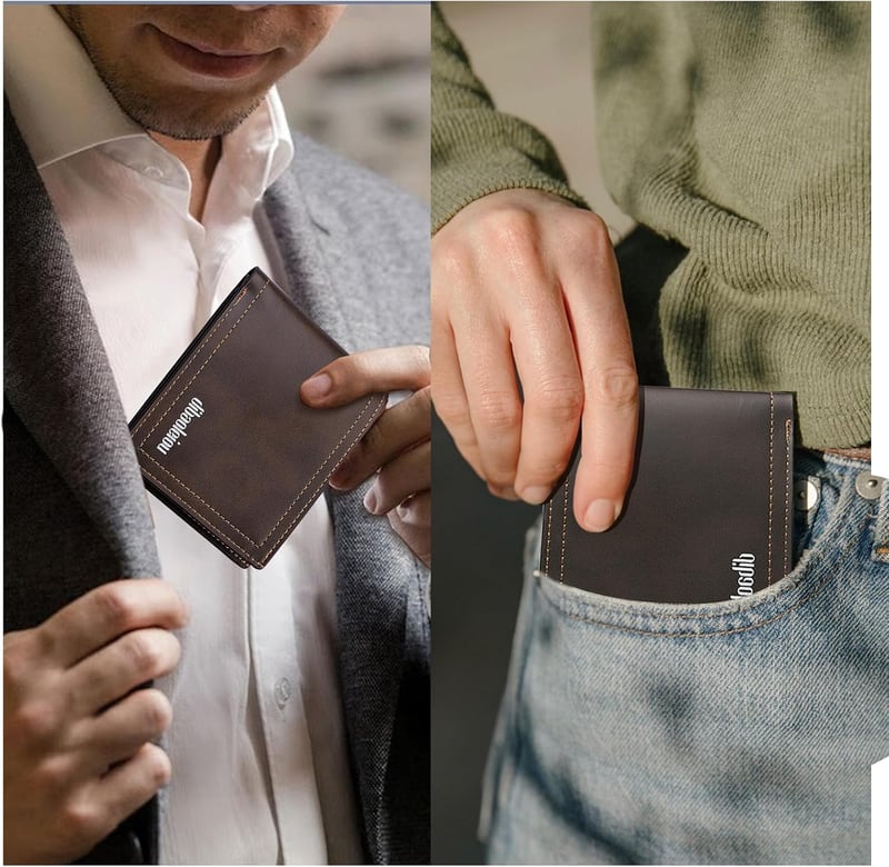 LOCCY Férfi Bőr Pénztárca Kompakt Méret Fekete Barna Színben Modern Dizájn Slim Wallet Kártya Tartó