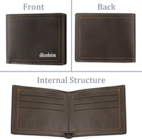 LOCCY Férfi Bőr Pénztárca Kompakt Méret Fekete Barna Színben Modern Dizájn Slim Wallet Kártya Tartó 5