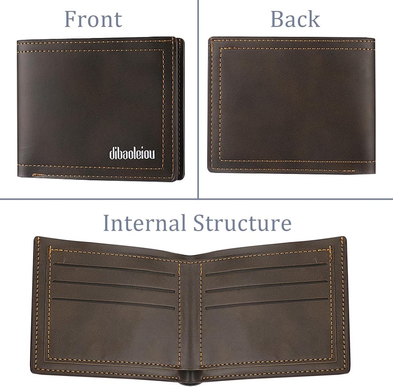 LOCCY Férfi Bőr Pénztárca Kompakt Méret Fekete Barna Színben Modern Dizájn Slim Wallet Kártya Tartó