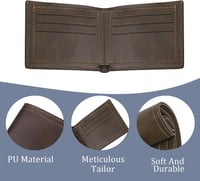 LOCCY Férfi Bőr Pénztárca Kompakt Méret Fekete Barna Színben Modern Dizájn Slim Wallet Kártya Tartó 4