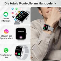 LODIMEKE okosóra telefonfunkcióval, 1,96", vérnyomás, pulzus, 100+ sportmód, IP67, Android/iOS 2