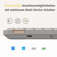 LOFREE Flow Lite 84-klávesová nízkoprofilová mechanická klávesnica, vymeniteľná batéria, 2.4G, Bluetooth a káblové pripojenie, Windows/Mac, Marble, US rozloženie 5