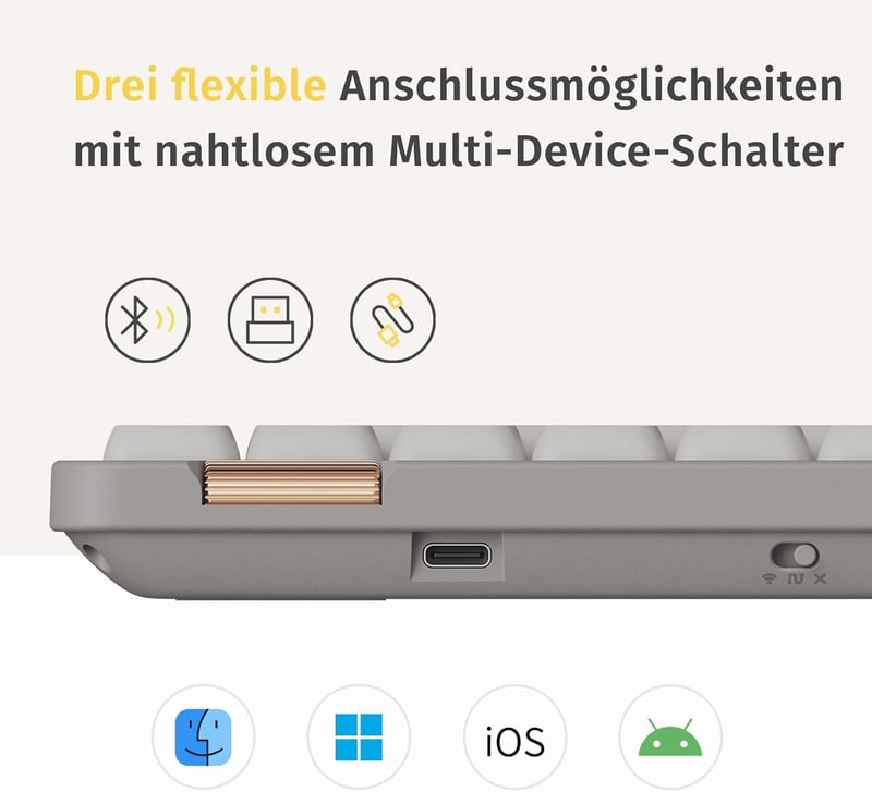 LOFREE Flow Lite100 Mechanikus Billentyűzet Vezeték Nélküli Bluetooth Mármor - marble