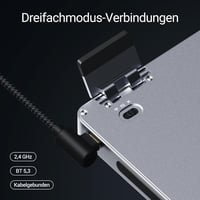 Nízkoprofilová mechanická klávesnica LOFREE Flow2 (nemecké rozloženie) – hliníková zliatina, hmatové spínače Pulse, nabíjateľná bezdrôtová, 3 režimy pripojenia, Win a Mac – vesmírne sivá, 100 % 7