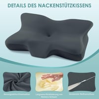LOFTER Silkena ergonomikus nyaki memóriahabos párna oldalt, háton és hason alvóknak, légáteresztő, sötétszürke 5