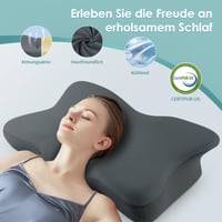 LOFTER Silkena ergonomikus nyaki memóriahabos párna oldalt, háton és hason alvóknak, légáteresztő, sötétszürke 4