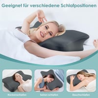 LOFTER Silkena ergonomikus nyaki memóriahabos párna oldalt, háton és hason alvóknak, légáteresztő, sötétszürke 6
