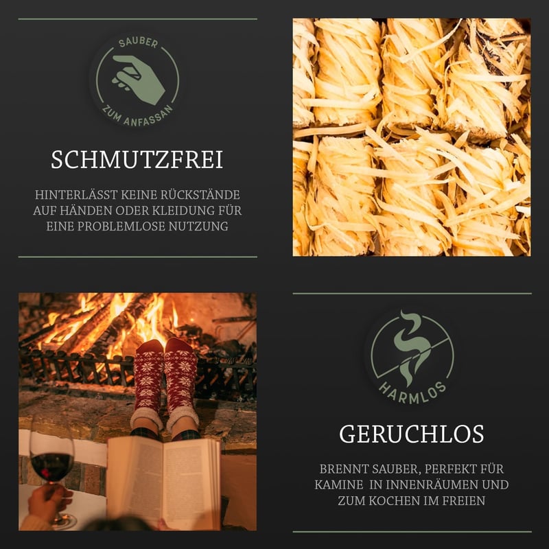Log-Barn 500 db Természetes Fa Tűzgyújtó - Eco Wood Firelighter Szett Kályha, Grill és Kemence Használatra
