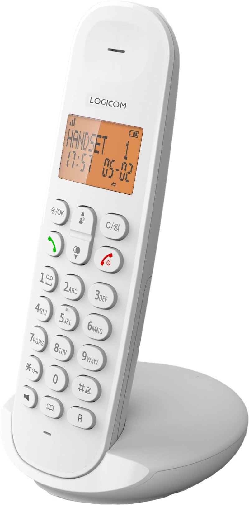 Logicom ILOA 150 DECT vezeték nélküli telefon - kihangosító, 300 m hatótáv, fehér