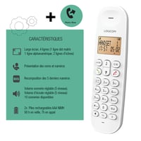 Logicom ILOA 150 DECT vezeték nélküli telefon - kihangosító, 300 m hatótáv, fehér 2