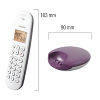 Bezdrôtový telefón Logicom ILOA 150 DECT – Hlasitý odposluch – Veľký 4-riadkový displej – Dosah 300 m – Doba hovoru 7 h – Baklažánovo fialová 6