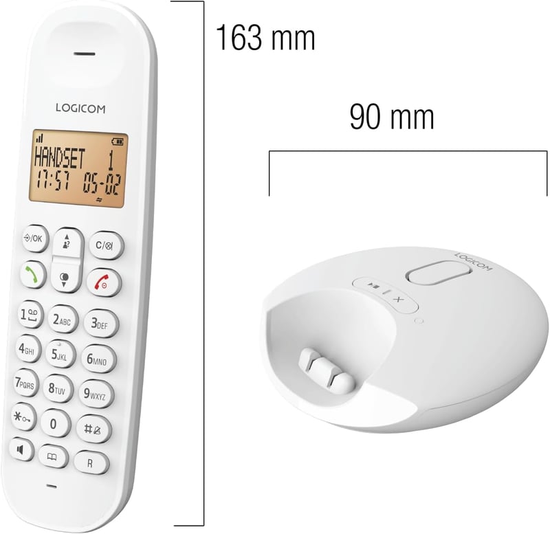 Logicom Iloa 155T DECT vezeték nélküli telefon, 15 perces üzenetrögzítés, kihangosítás