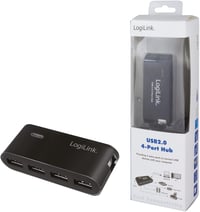 LogiLink 4 portos USB hub fekete tápegységgel UA0085 - Single 9