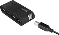 LogiLink 4 portos USB hub fekete tápegységgel UA0085 - Single 5