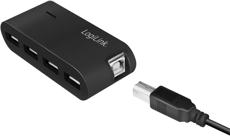 LogiLink 4 portos USB hub fekete tápegységgel UA0085 - Single