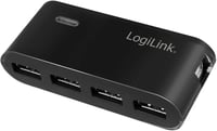 LogiLink 4 portos USB hub fekete tápegységgel UA0085 - Single 1