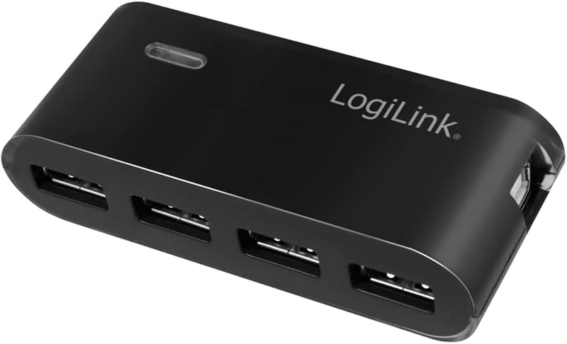 LogiLink 4 portos USB hub fekete tápegységgel UA0085 - Single