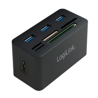 Logilink CR0042 USB 3.0 rozbočovač s čítačkou kariet typu všetko v jednom (MicroSD/SD/MS/M2/CF) – čierny 1