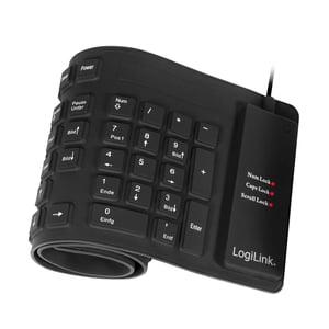 LogiLink ID0019 fleksibilna vodootporna tipkovnica USB/PS2 - crna, QWERTZ