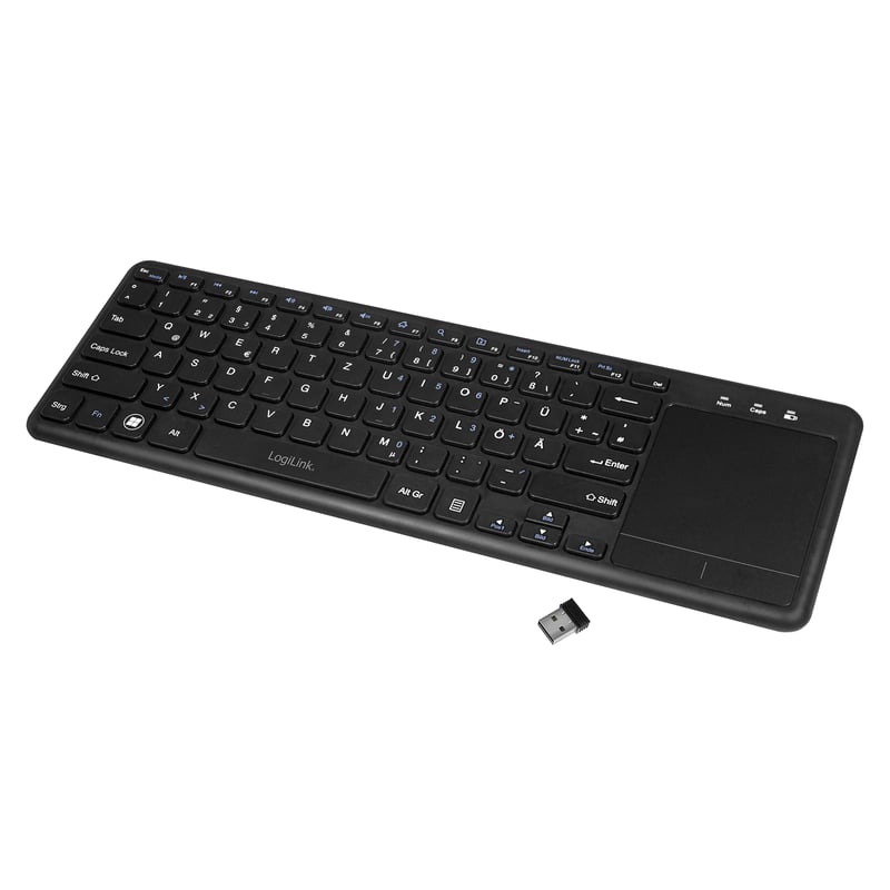 Bezdrôtová klávesnica LogiLink ID0188 s touchpadom – čierna