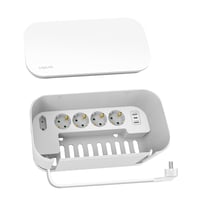 Organizér na káble LogiLink LPS281U s 5-zásuvkovou lištou a 3x USB portom, polykarbonát, biely 4