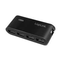 LogiLink UA0085 4-portový USB 2.0 rozbočovač s napájacím adaptérom - čierny 1