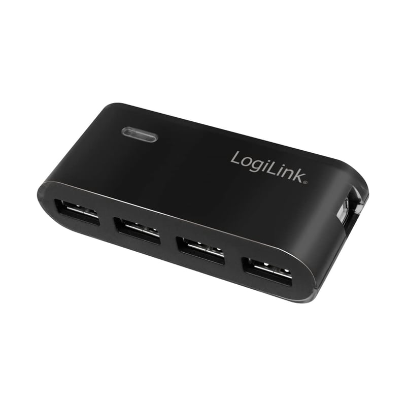 LogiLink UA0085 4-portový USB 2.0 rozbočovač s napájacím adaptérom - čierny