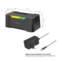 Stație de andocare LogiLink USB-C 3.2 Gen1 pentru HDD/SSD SATA de 2.5" și 3.5" cu iluminare RGB, compatibilă Thunderbolt, Windows/Mac OS/Linux 5