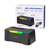 Stație de andocare LogiLink USB-C 3.2 Gen1 pentru HDD/SSD SATA de 2.5" și 3.5" cu iluminare RGB, compatibilă Thunderbolt, Windows/Mac OS/Linux 7