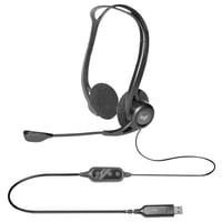 Logitech 960 Slúchadlá s mikrofónom, stereo headset, mikrofón s potlačením šumu, ovládanie hlasitosti, USB, 2,4 m kábel, PC/Mac/notebook, čierne 4
