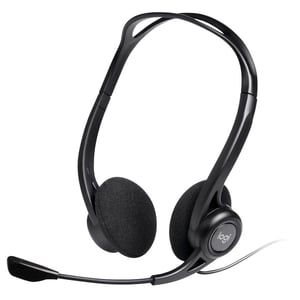 Logitech 960 slušalice s mikrofonom, stereo headset, mikrofon s uklanjanjem šuma, kontrola glasnoće, USB, kabel 2,4 m, PC/Mac/prijenosno računalo, crne