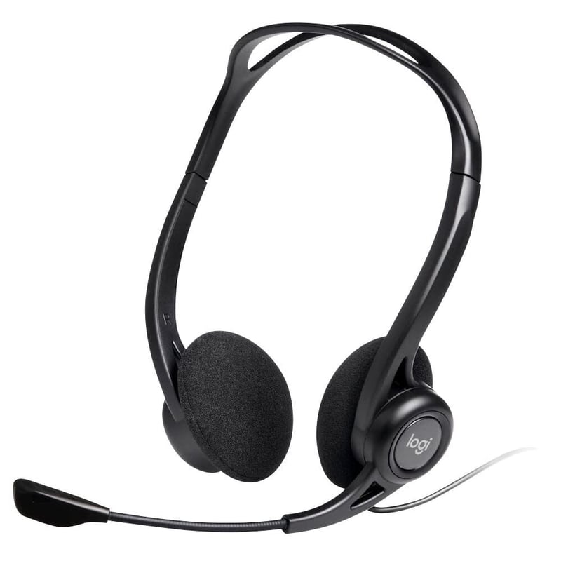 Logitech 960 Slúchadlá s mikrofónom, stereo headset, mikrofón s potlačením šumu, ovládanie hlasitosti, USB, 2,4 m kábel, PC/Mac/notebook, čierne