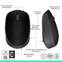Bezdrôtová myš Logitech B170, 2,4 GHz nano USB prijímač, optický senzor, kompatibilná s PC a Mac, čierna - Použitý tovar 12
