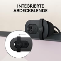 Webkamera Logitech Brio 100 Full HD na porady a streamovanie, automatické vyváženie svetla, vstavaný mikrofón, kryt objektívu, USB-A, grafitová 4