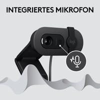 Webkamera Logitech Brio 100 Full HD na porady a streamovanie, automatické vyváženie svetla, vstavaný mikrofón, kryt objektívu, USB-A, grafitová 6