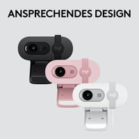 Webkamera Logitech Brio 100 Full HD na porady a streamovanie, automatické vyváženie svetla, vstavaný mikrofón, kryt objektívu, USB-A, grafitová 9